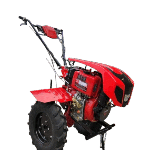 10HP diesel power tiller with anti-skid wheels and 4 attachments